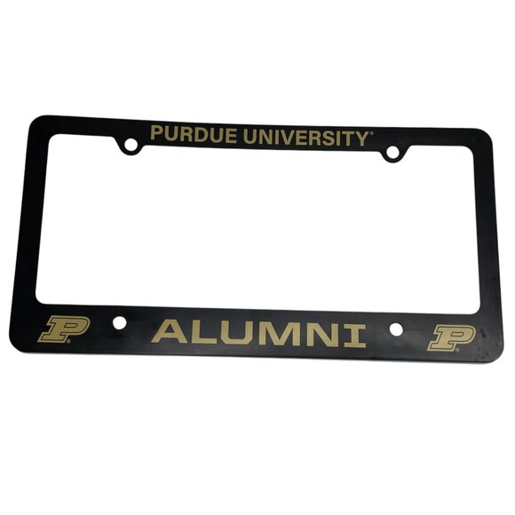 Purdue University Boilermakers Black Plastic License Plate Frame Alumni Logo - Picture 1 of 2
